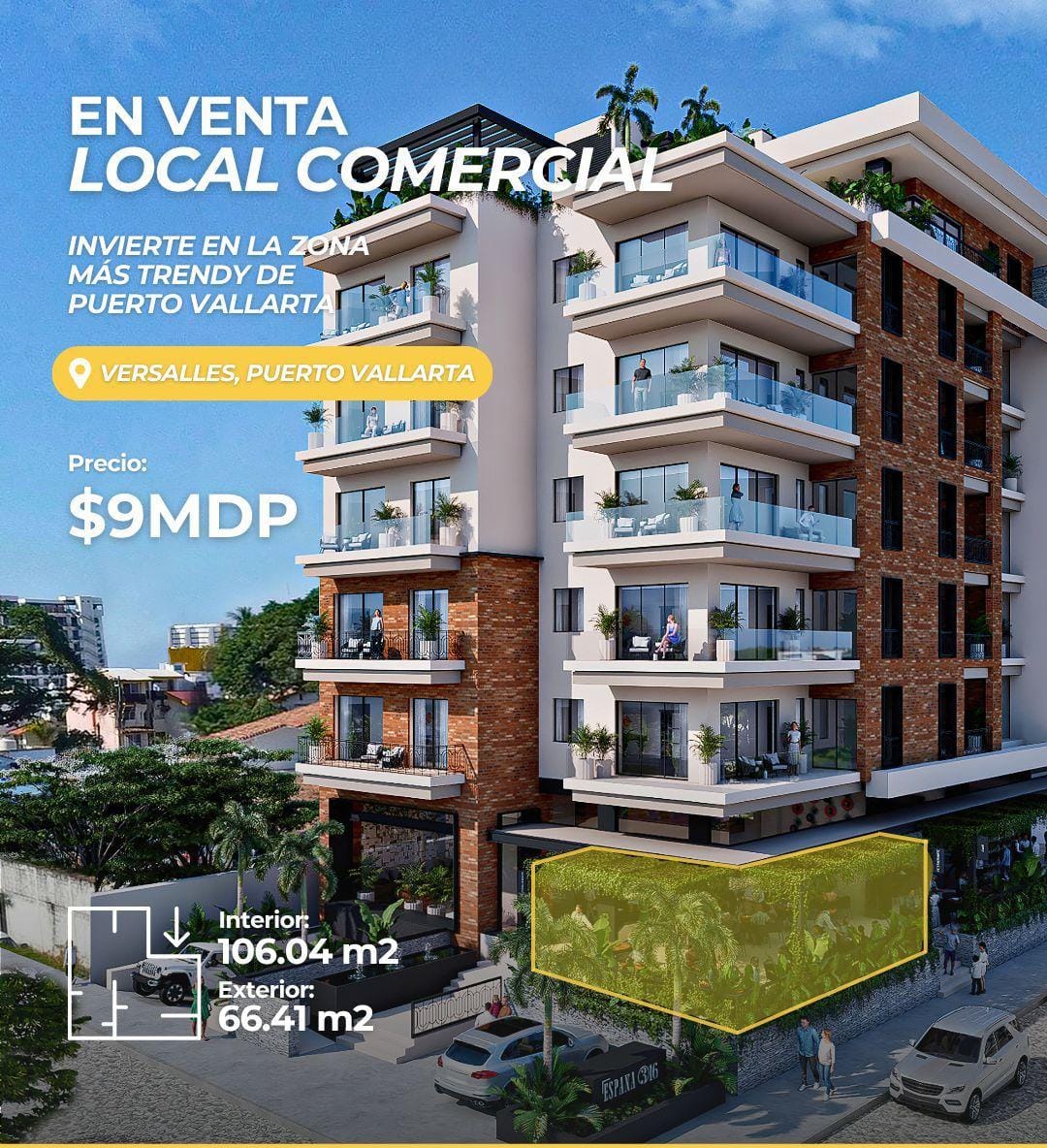 Espacio Comercial Estratégico en Versalles – 106 m² Interior + 66 m² de Terraza Privada